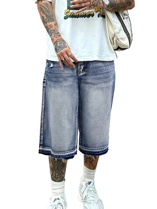 Herrshorts med fransad fåll