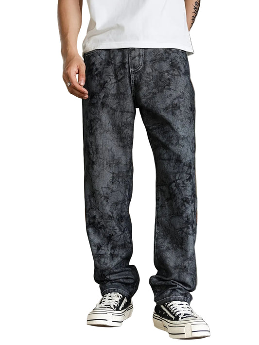 Lösa herrbyxor med urtvättad effekt