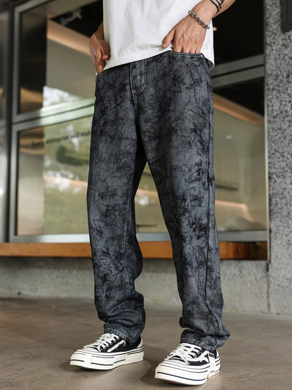 Lösa herrbyxor med urtvättad effekt